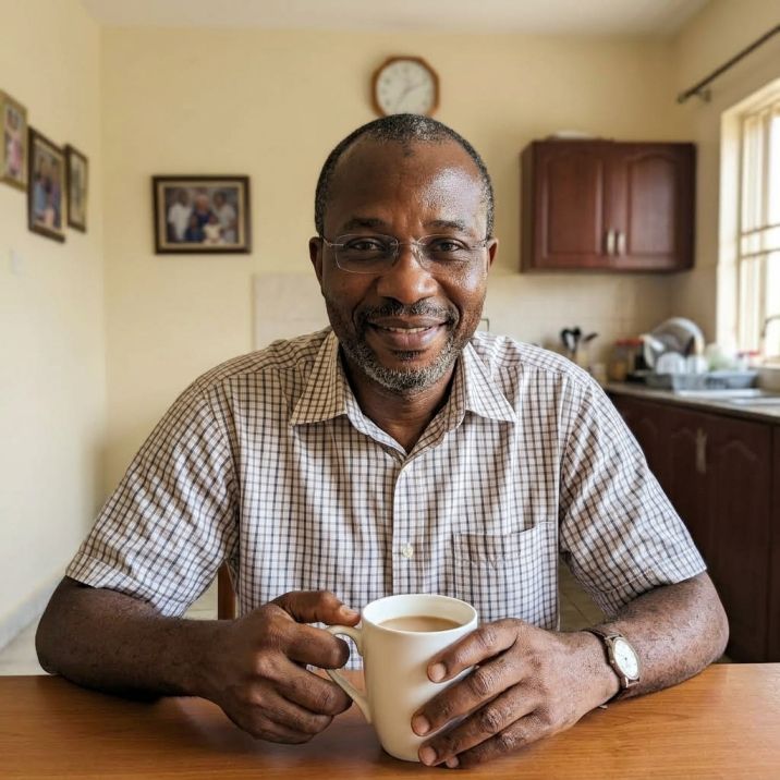 Obinna Anyanwu at his kitchen table